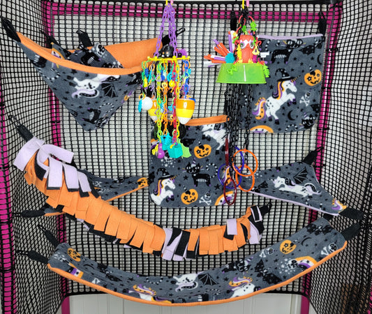 Halloween cage set with toys - Spider and owl